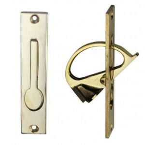 Frank Allart 4377 serie, schuifdeurtrekring, messing ongelakt