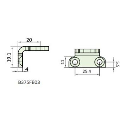 SWF B375 montagesteun voor raamuitzetter, 20 mm, chroom mat - Afbeelding 3