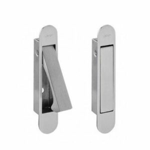 JNF schuifdeurtrekring klein, ovaal, RVS