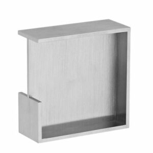 JNF inbouw schuifdeurkom, vierkant dubbelzijdig, 100 x 100 x 35 mm, RVS