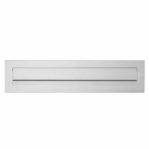 JNF briefplaat, rechthoekig, 370 x 90 mm, met valklep, RVS