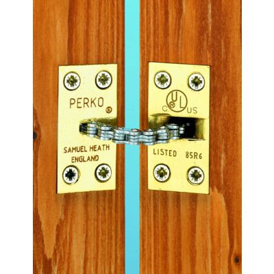 Perko R2 inbouw deursluiter met rechte voorplaat, deur tot 50 kg, messing