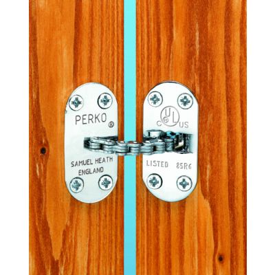 Perko R1 inbouw deursluiter met ronde voorplaat, deur tot 50 kg, chroom