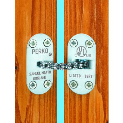 Perko R1 inbouw deursluiter met ronde voorplaat, deur tot 50 kg, chroom mat