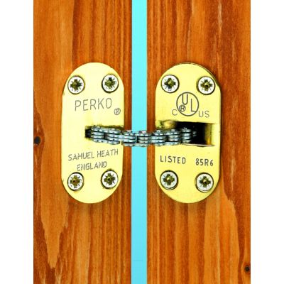 Perko R1 inbouw deursluiter met ronde voorplaat, deur tot 50 kg, messing