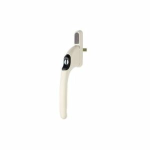 Winlock 0140 serie, recht, afsluitbaar met sleutel, SKG**, wit RAL9001 met zwarte drukknop